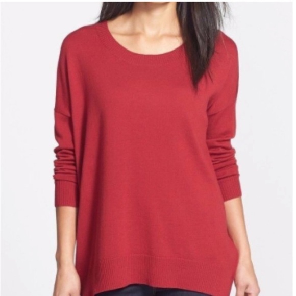 Eileen Fisher Merino Wool Red Tunic (flawed) - Picture 1 of 10